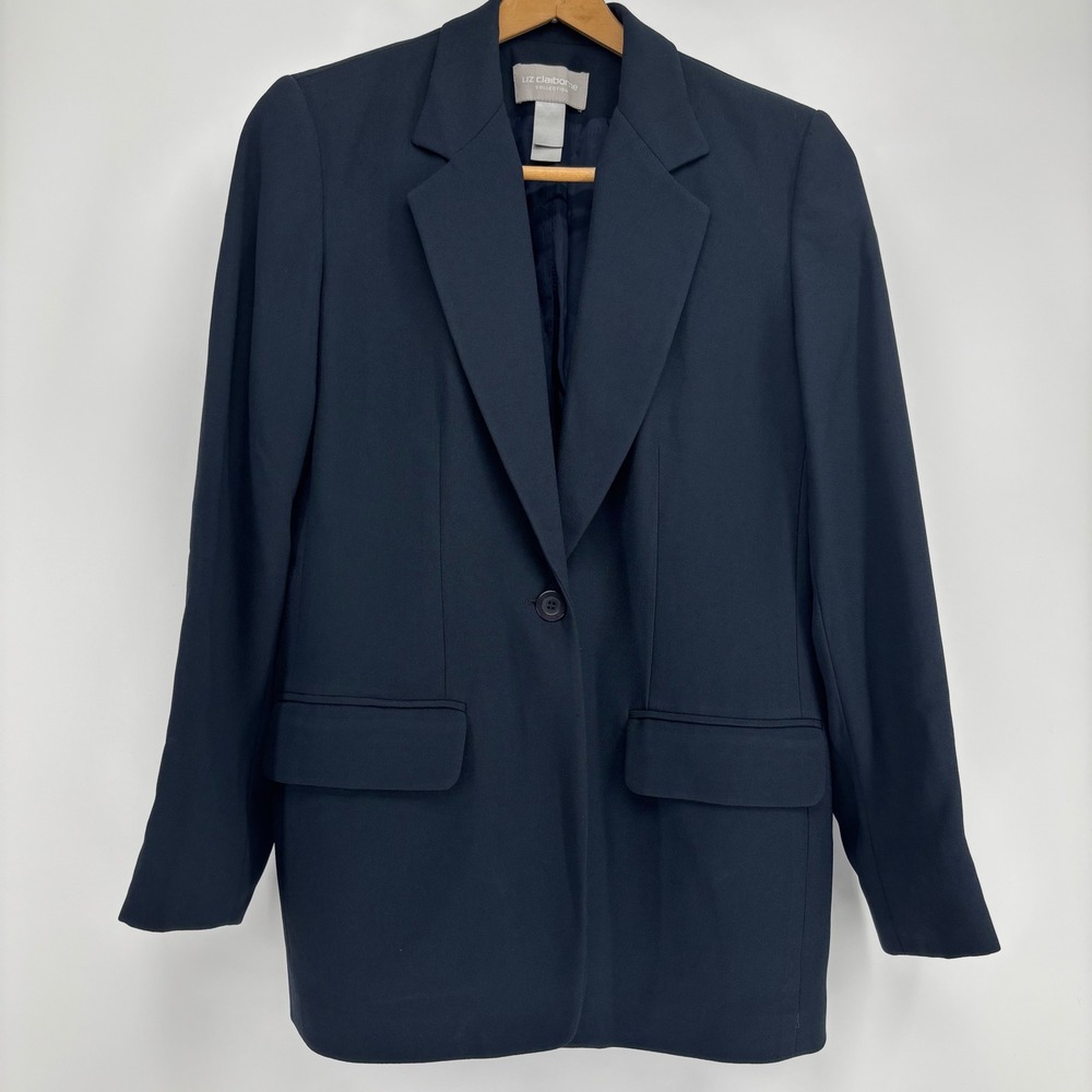 Liz Claiborne Collection‎ Women 6 Navy Blue Blazer Suit Jacket Career